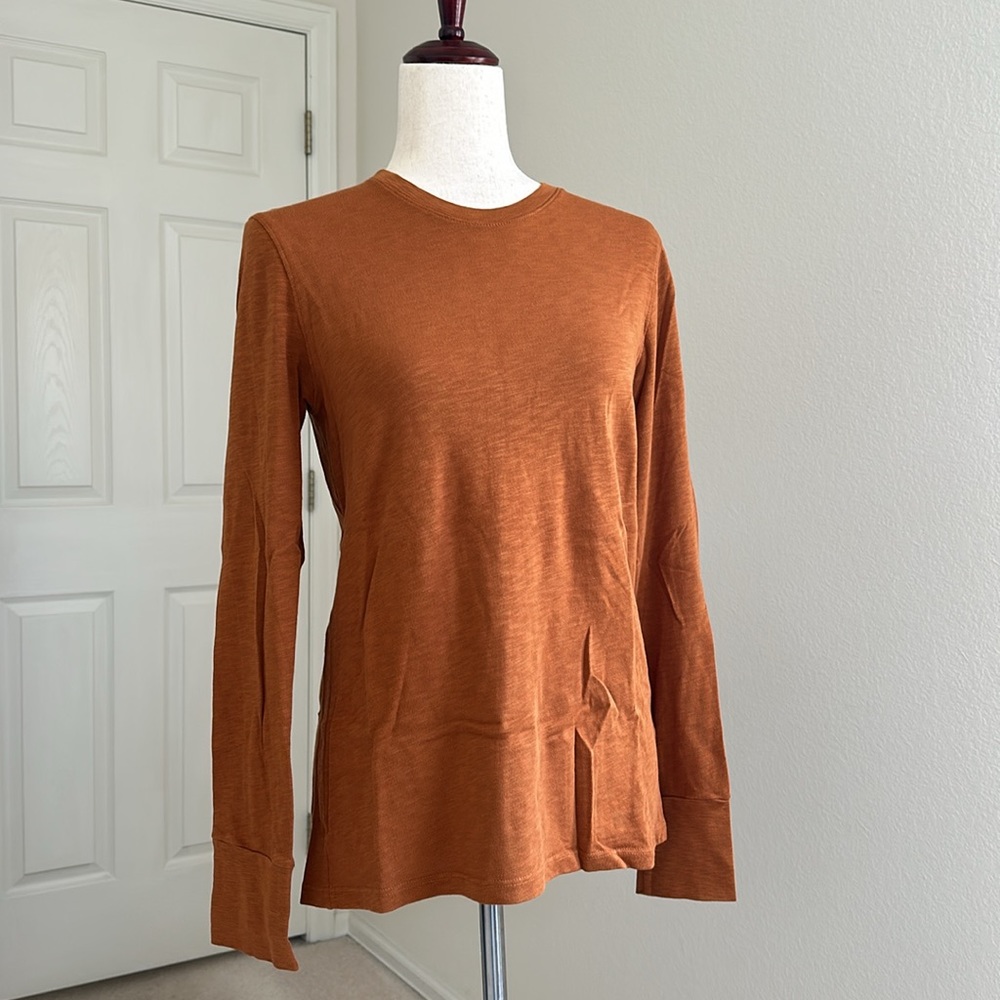 American Giant S Premium Slub Crew T Long Sleeve - Honey 🇺🇸